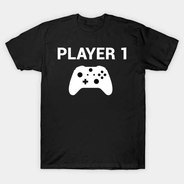 Video Game Player 1 Controller T-Shirt by Kryptic